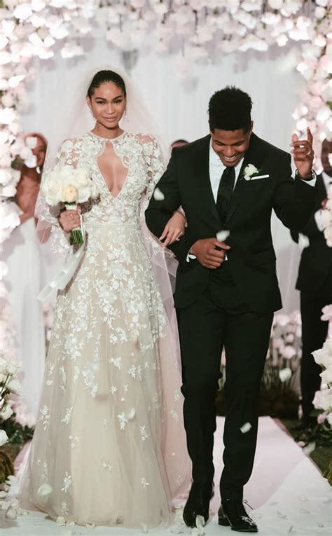 chanel iman wedding dress fitting